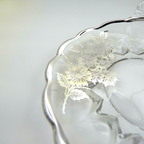 Silver City Overlay Glass Springtime Rolled Edge Candy Dish - Picture 6 of 11